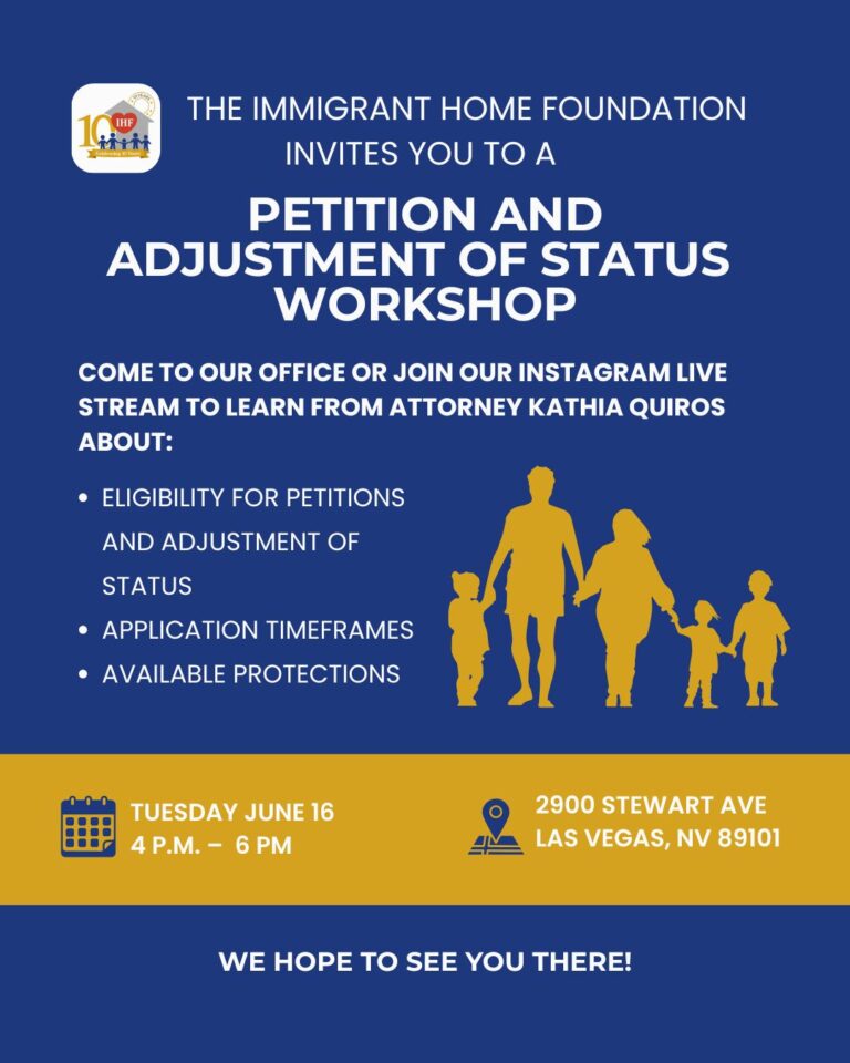 Petition and Adjustment of Status Workshop Flyer, June 2026 — Rafael Rivera Community Center
